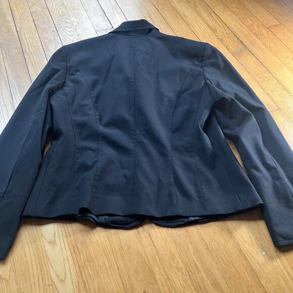 Lafayette 148 New York Size 10 Petite Black Wool Peak Lapel Fitted Blazer Jacket - Picture 12 of 16